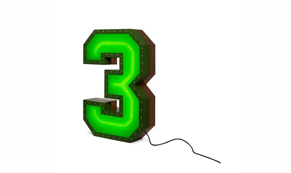 Aplique número 3 color verde