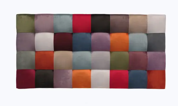 Cabecero patchwork cuadros terciopelo