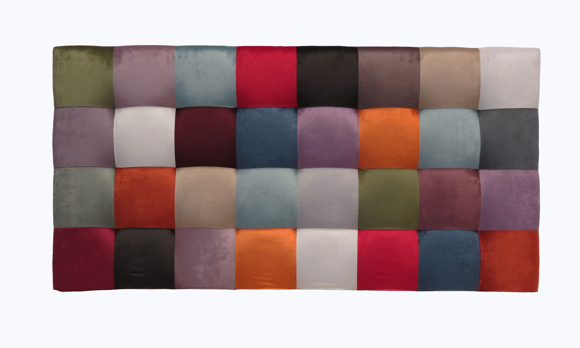 Cabecero patchwork cuadros terciopelo