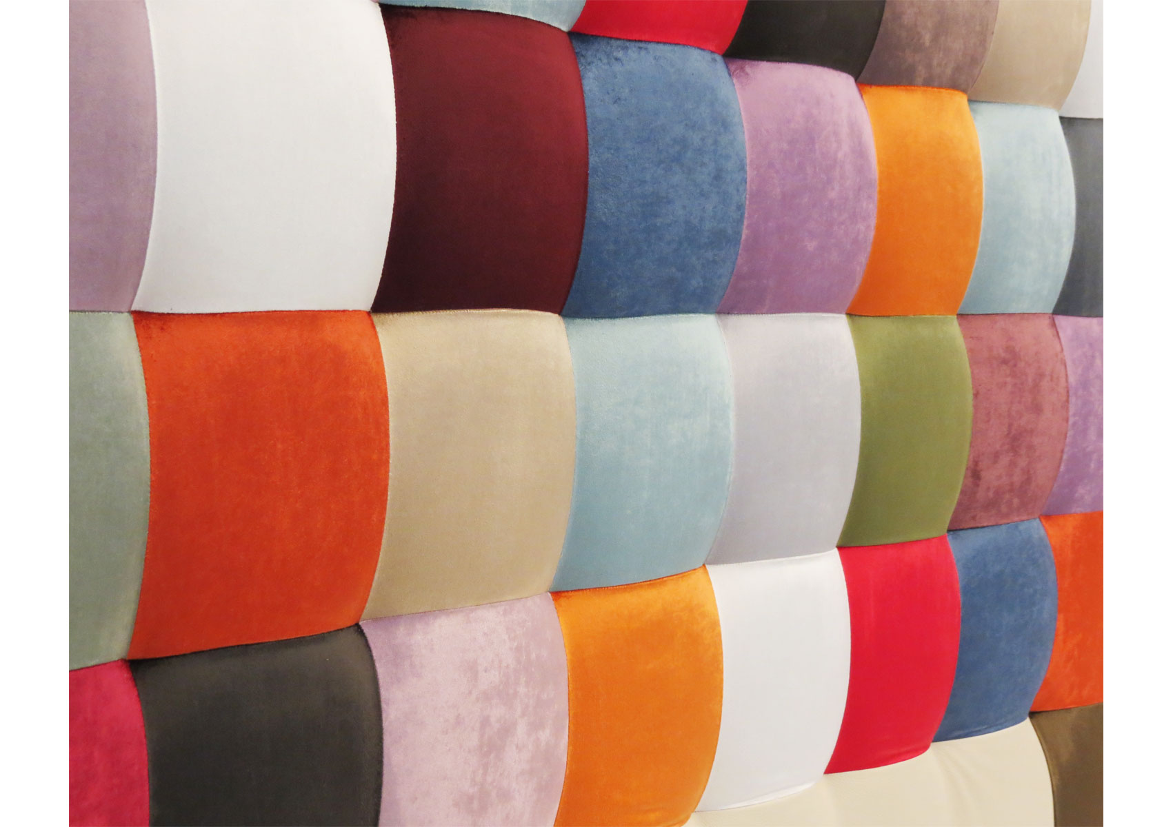 Cabecero patchwork cuadros terciopelo