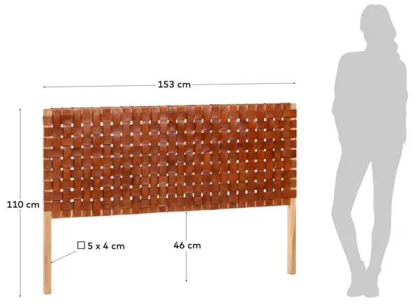 Cabecero madera maciza y piel Calixta