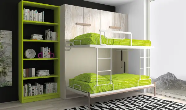 Cama abatible con litera vintage