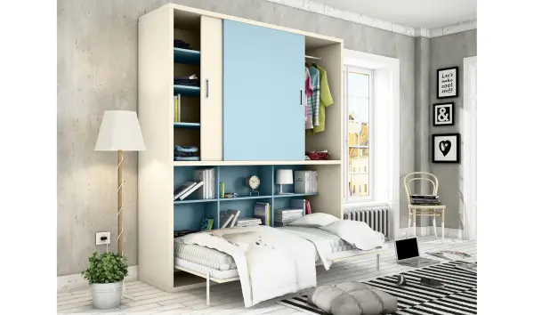 Cama abatible horizontal con armario Alexey