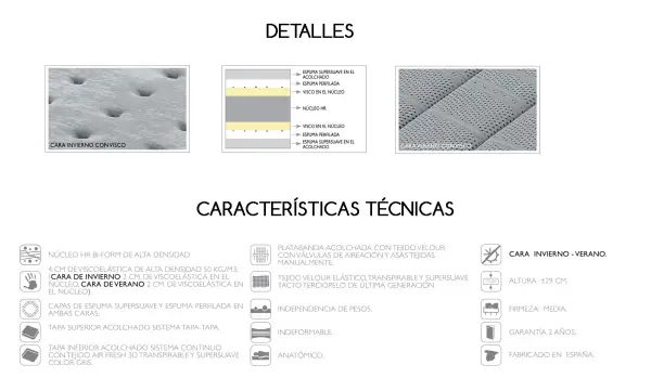 Colchón Viscoelástico Velour