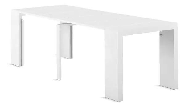 Mesa consola extensible plegable blanca