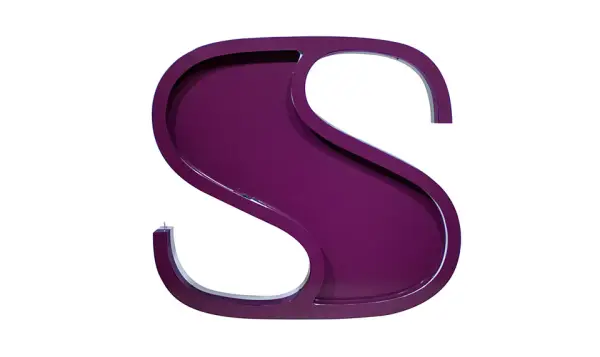Aplique letra S color morado