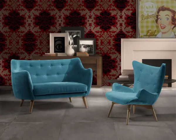 Sillón retro Don Draper turquesa