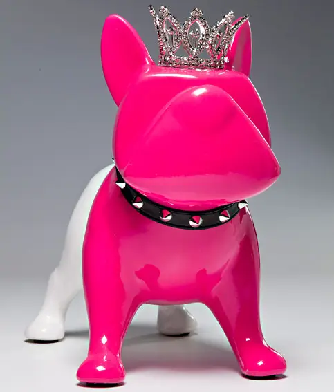 Hucha perro rey rosa
