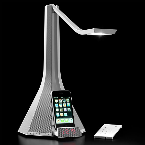 Lampara Diva con dock para Ipod y altavoces