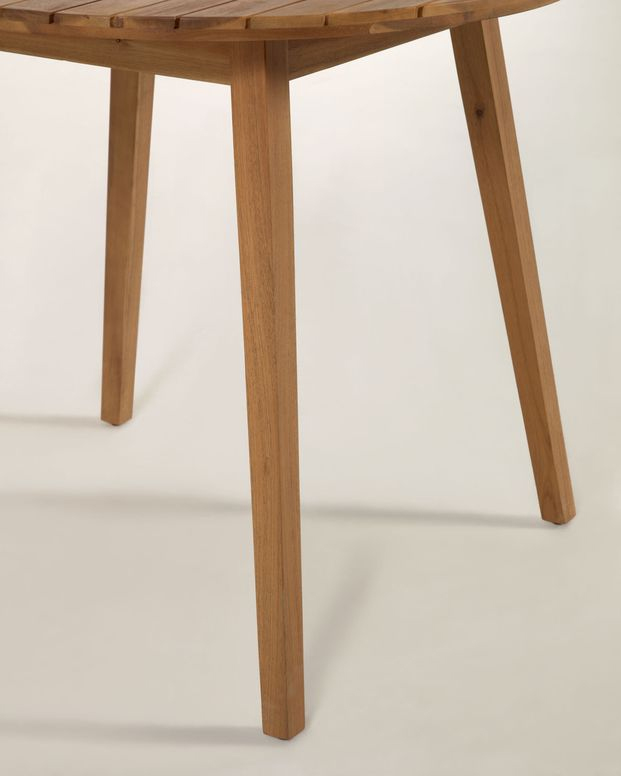 Mesa de comedor redonda de madera de acacia 90 cms