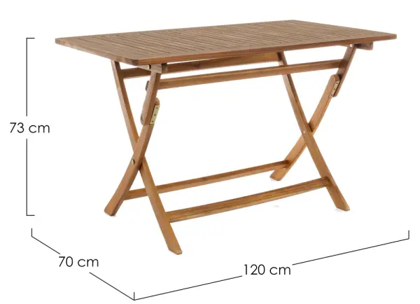 Mesa de jardín rectangular plegable Noemi