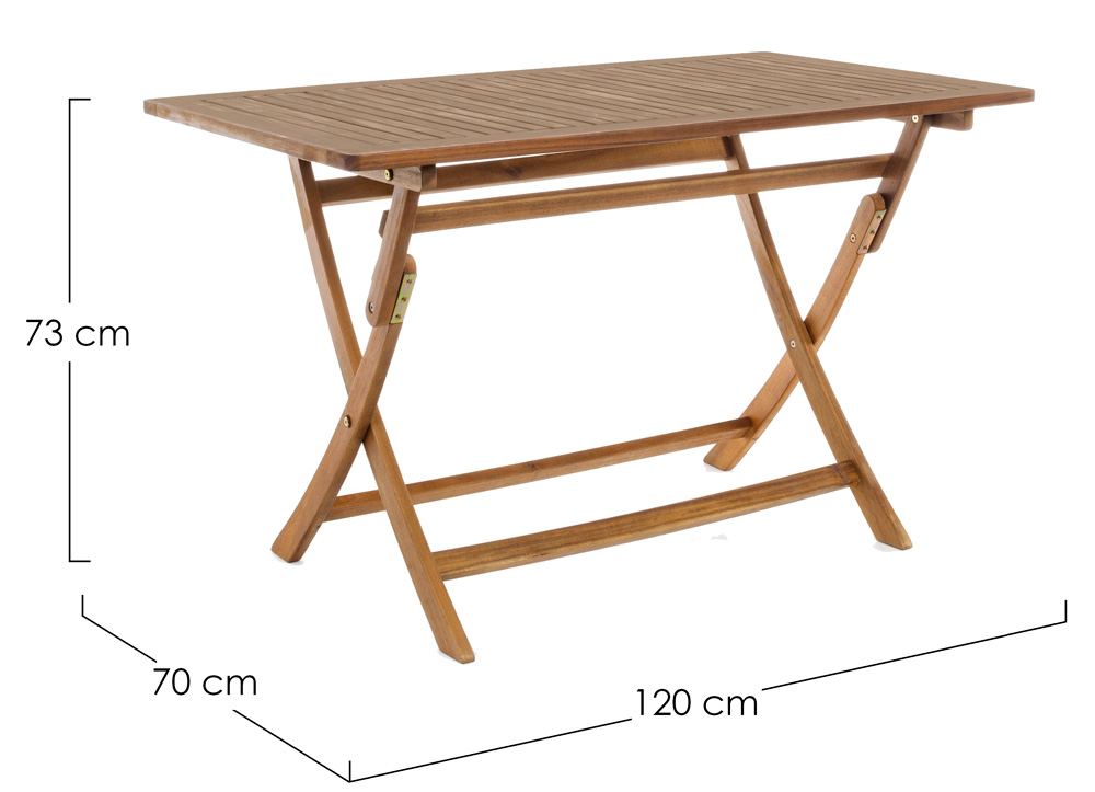 Mesa de jardín rectangular plegable Noemi