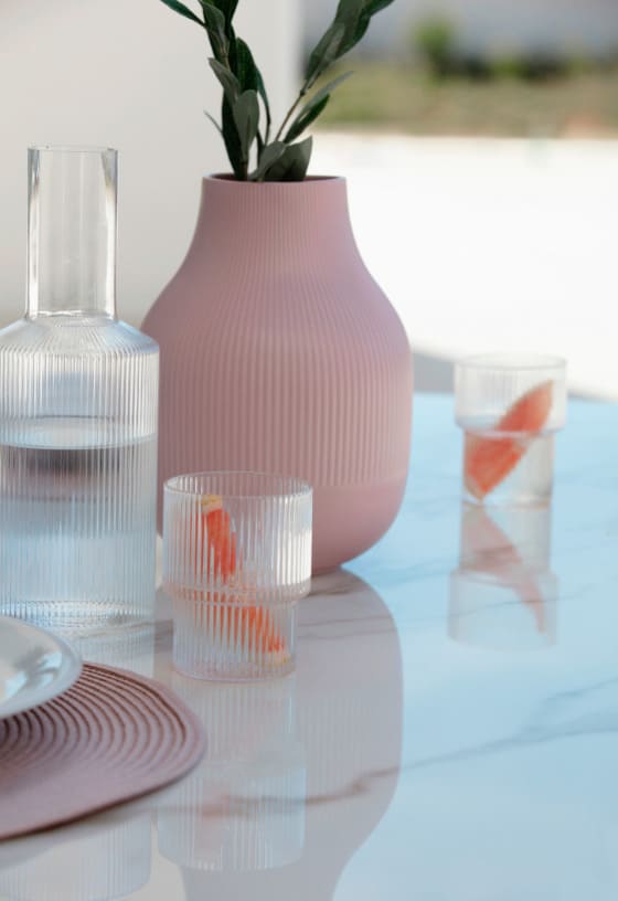 Mesa alta redonda porcelánica Uni de 105 Mowee