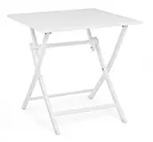Mesa plegable de jardín blanca de aluminio