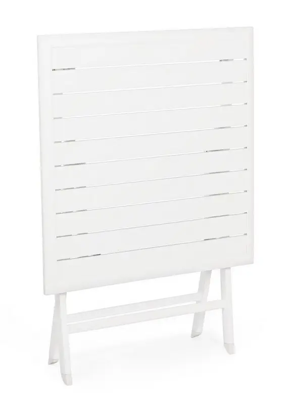Mesa plegable de jardín blanca de aluminio