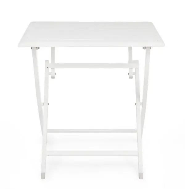Mesa plegable de jardín blanca de aluminio