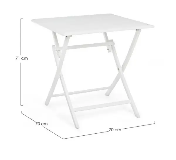 Mesa plegable de jardín blanca de aluminio