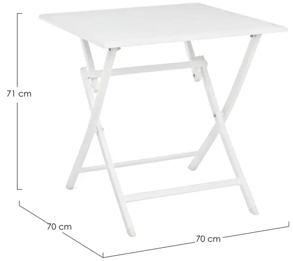 Mesa plegable de jardín blanca Elin