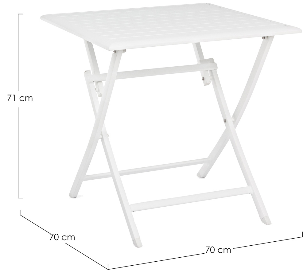 Mesa plegable de jardín blanca Elin