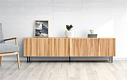 Mesa de televisin roble frente en relieve Ovre