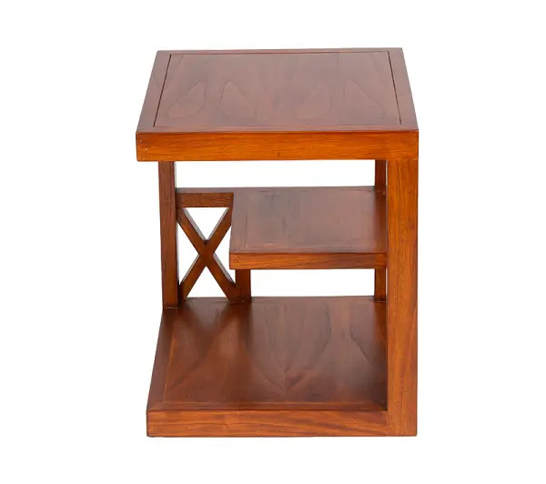 Mesa auxiliar colonial Rinca con estante