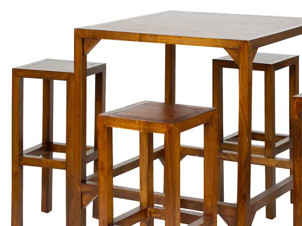 Mesa alta con 4 taburetes Rican