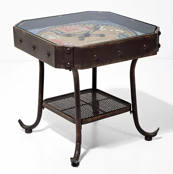 Mesa Auxiliar Reloj Antiguo