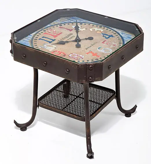 Mesa Auxiliar Reloj Antiguo