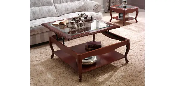 Mesa de centro cuadrada elevable clásica Alethi