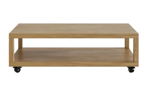 Mesa de centro rectangular con estante con ruedas Osaka
