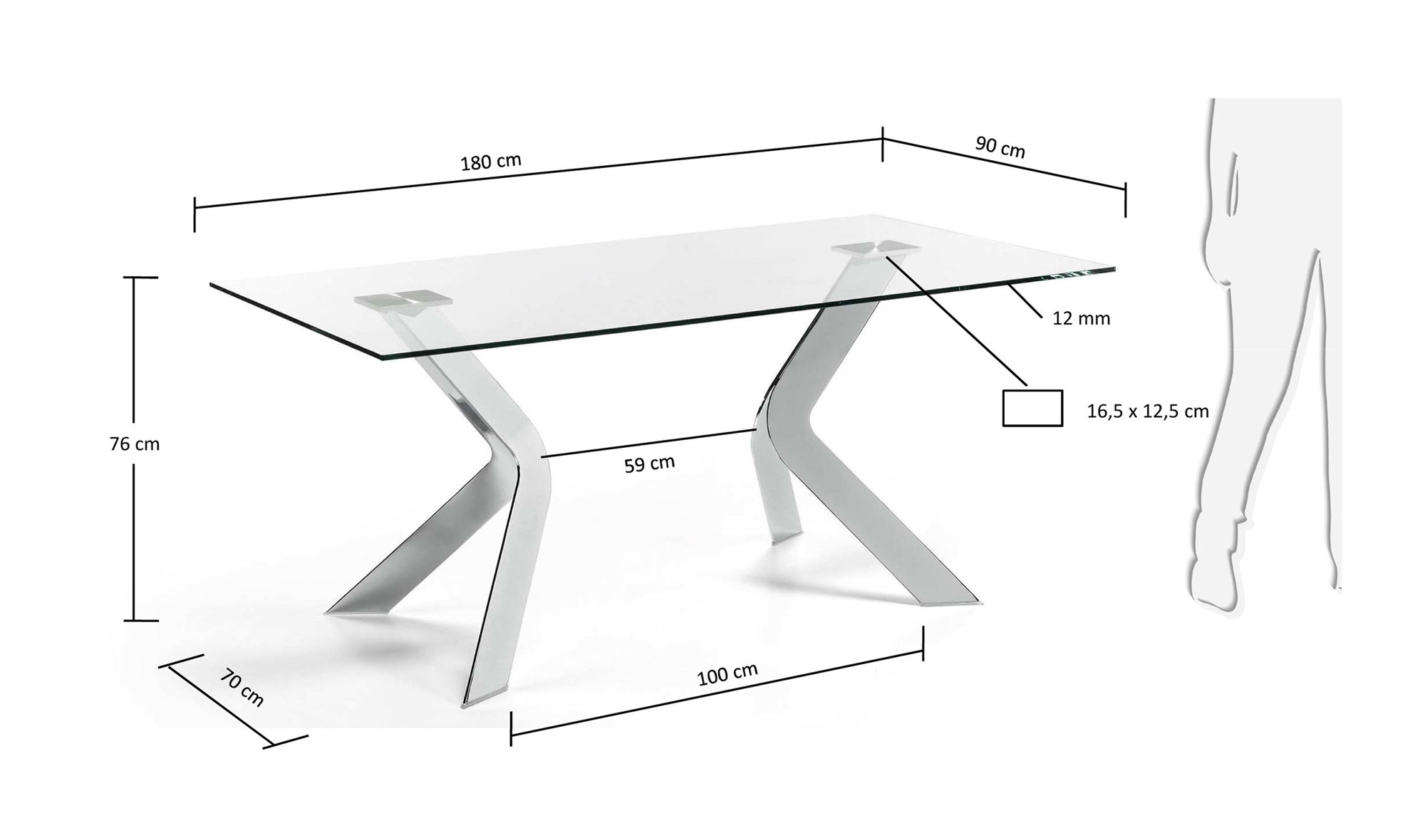 Mesa de comedor 180 moderna Virginia