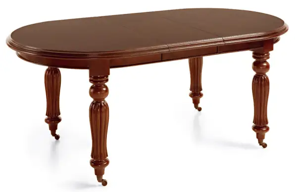 Mesa de comedor con ruedas ovalada vintage Victoriana