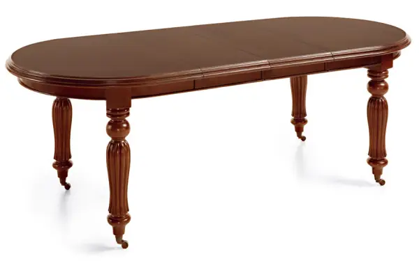 Mesa de comedor con ruedas ovalada vintage Victoriana