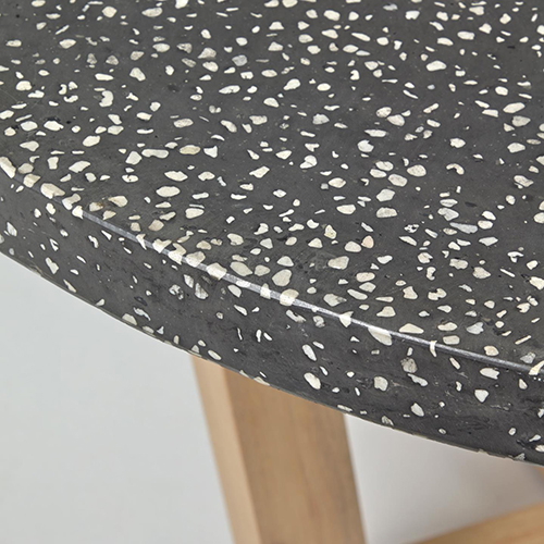 Mesa de comedor redonda de jardín negra Shanelle