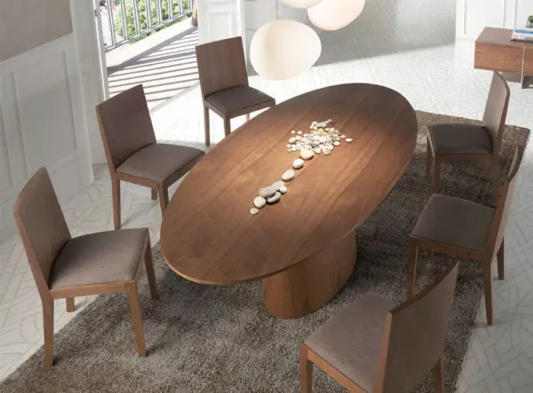 Mesa de comedor ovalada nogal Villamil