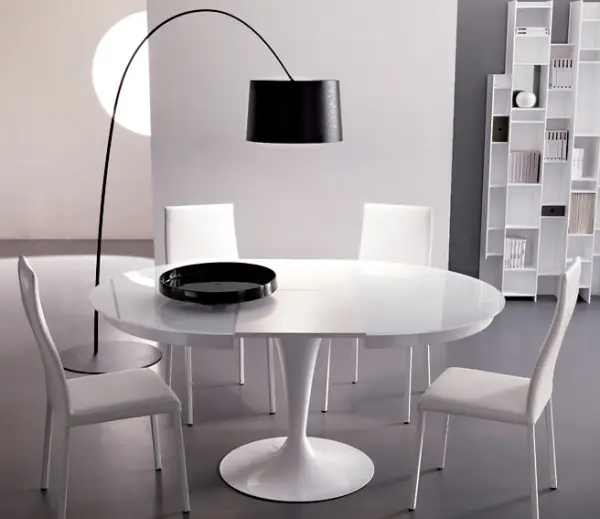 Mesa de comedor extensible laca Moderna Eclipse