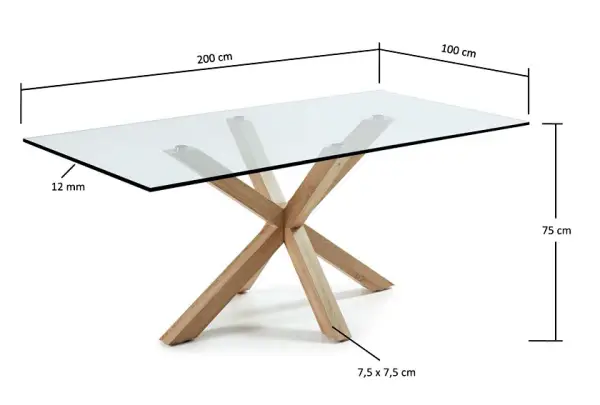 Mesa de comedor moderna natural Arya