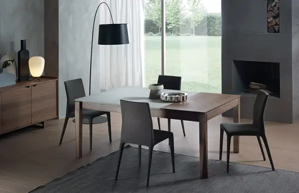Mesa comedor extensible cuadrada Plúrimo