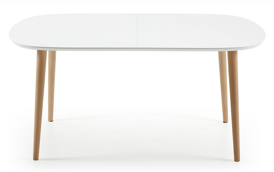 Mesa de Comedor ovalada blanca Moderna Oqui