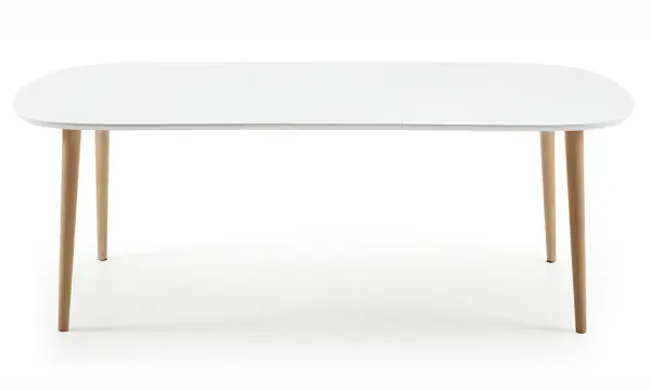Mesa de Comedor ovalada blanca Moderna Oqui