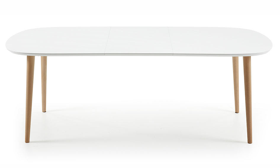 Mesa de Comedor ovalada blanca Moderna Oqui