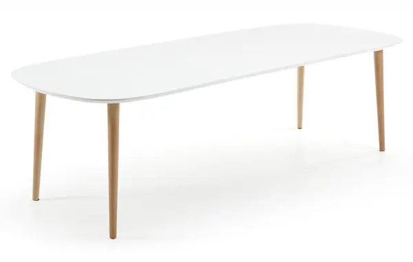Mesa de Comedor ovalada blanca Moderna Oqui