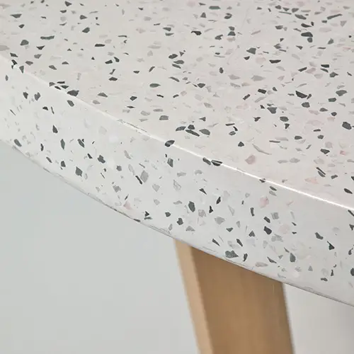 Mesa de comedor redonda de jardín blanca Shanelle
