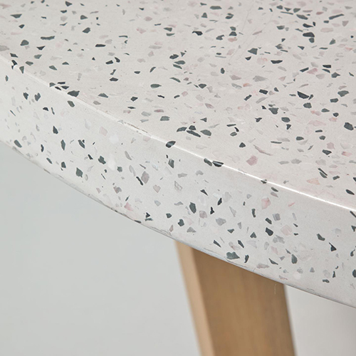 Mesa de comedor redonda de jardín blanca Shanelle