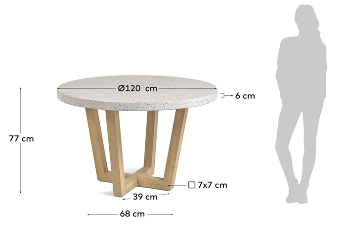 Mesa de comedor redonda de jardín blanca Shanelle