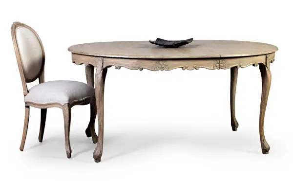 Mesa de comedor redonda extensible vintage Artisan
