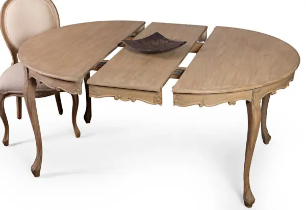 Mesa de comedor redonda extensible vintage Artisan