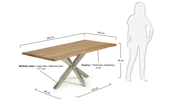 Mesa de comedor roble natural moderna Arya