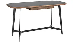 Mesa de escritorio nogal y cristal tintando negro Ángel Cerdá