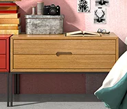 Mesita de noche pata fina industrial Loft Mesita de noche pata fina industrial Loft